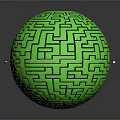 Green Decorative Sphere With Intricate Maze Pattern And Smooth Surface For Home Decoration