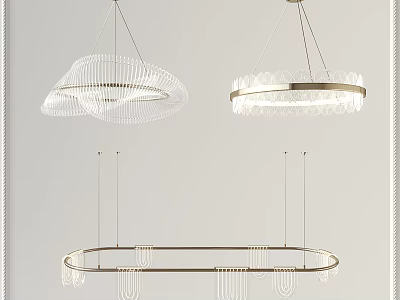Stylish Modern Chandelier Design With Different Shapes Metal Frame And Glass Beads Decor 3d model