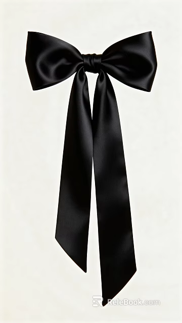 Elegant Black Silk Tie With Smooth Texture Hanging On White Background 3d model 