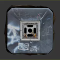 Worn Metal Trash Can With Rusty Surface Colorful Graffiti And Open Top