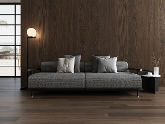 Living room study double sofa 3d model