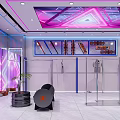 Modern Men's Clothing Store With WU Brand Display Cases And Hanging Clothes