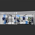Modern Clothing Store Interior With White Tiled Floor Display Racks And Seating Area