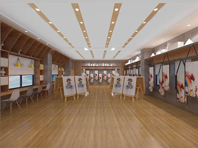 Modern classroom sketch hand-painted art classroom 3d model