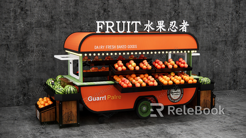 Modern Vans Fruit Booth Food Truck Fast Food Truck model