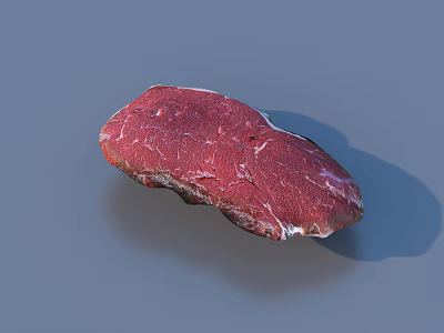 Fresh Raw Beef Steak With Red Meat Texture And Marbled Fat 3d model