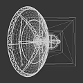 White Parabolic Satellite Dish Communication Equipment With Stable Base Mount And Signal Reception