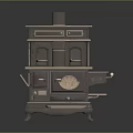 Vintage Cast Iron Stove With Multiple Burners Drawers And Decorative Design