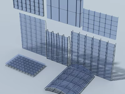 Industrial Equipment Metal Grid Frames And Structural Panels For Industrial Use 3d model