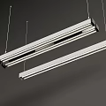 Sleek Silver Suspended Strip Lights With Minimalist Design And Modern Style