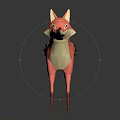 Stylized Orange And White Paper Craft Fox With Red Legs And Tail