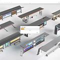 Modern Bus Station Designs With Shelters Seats And Advertising Panels