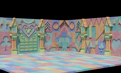 Modern Wall Children's Paradise Wall 3d model