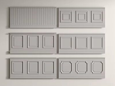 Different Wainscoting Designs For Interior Decoration 3d model