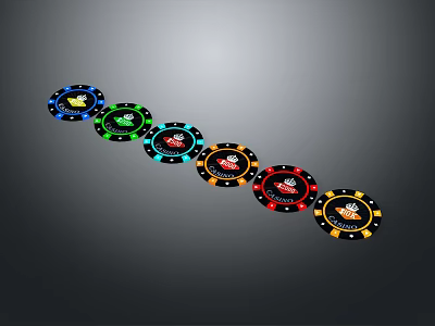 Colorful Poker Chips In Various Hues Arranged As Daily Life Accessories 3d model