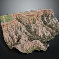 Geographical Vein Topography Mountain Geomorphology 3d model