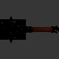 Heavy Duty Metal Hammer With Spiked Head And Red Decorative Handle