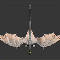 3D Rendered Dragon With Orange Textured Wings White Scaled Body And Dark Background