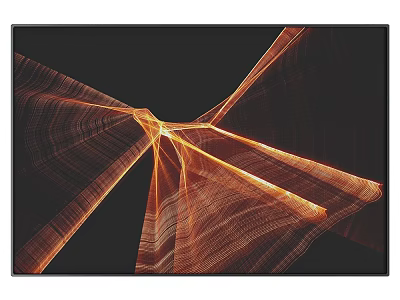 Abstract Painting Featuring Flowing Orange Lines Textured Patterns And Visual Depth 3d model
