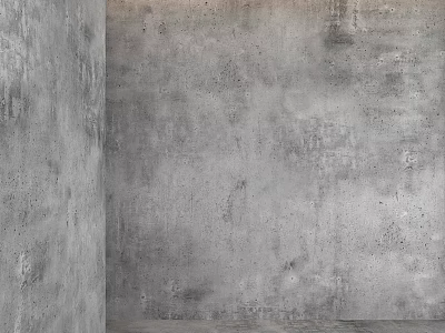 Gray Concrete Wall Component With Rough Textured Surface For Modern Interior 3d model