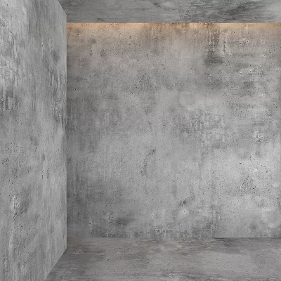 Gray Concrete Wall Component With Rough Textured Surface For Modern Interior 3d model