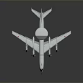 Military AWACS Aircraft Model With Large Radar Dome And Four Propeller Engines