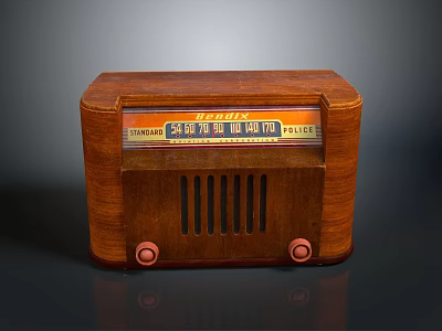 Antique Vintage Radio With Wooden Case Classic Dial And Retro Knobs 3d model