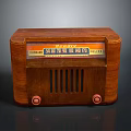 Antique Vintage Radio With Wooden Case Classic Dial And Retro Knobs