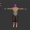 Muscular Man With Arms Outstretched Wearing Chain Necklace Medal Black Shorts White Socks And Wristbands