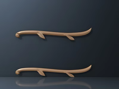 Golden Metal Hardware Tools Handles with Shiny Surface and Simple Elegant Design on Dark Background 3d model
