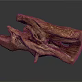 Natural Rustic Wooden Sculpture With Organic Shape And Intricate Wood Grain Details