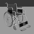 Standard Manual Wheelchair With Black Seat White Frame Large Wheels And Footrests