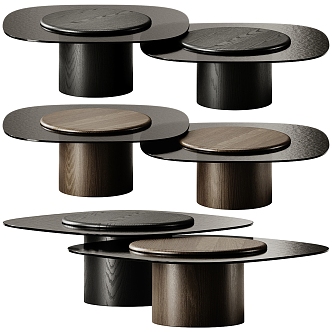 Modern coffee table side table combination 3d model