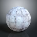 Lunar Sphere With Grid Pattern And Craters On Smooth Surface 3d model