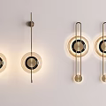 Modern Circular Wall Lights With Metal Frame And LED Lighting For Interior Decor 3d model