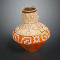 Traditional Handcrafted Sculpture Carving Ceramic Vase With Intricate Geometric Patterns Decorative Art Piece
