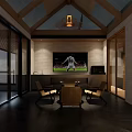 Villa Balcony Design With Outdoor Seating Wooden Ceiling And Natural Landscape View
