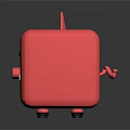 Cartoon Pig Character As Pink Square Piggy Bank With Ears Eyes Nose And Cheeks