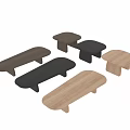 Functional Desk With Modern Wooden Legs And Black Layered Minimalist Top Design