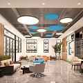 Office Reception Tea Room 3d model