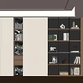 Modern Decorative Cabinet With Open Shelves Wooden White Design And Books Decorations