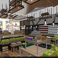 Supermarket Department Store Interior With Neatly Organized Shelves and Diverse Products