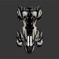 Robotic Beast Character And Mechanical Creature With White Black Armor Yellow Claws And Detailed Design