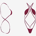 Elegant Deep Red Cross Strap Lingerie Design For Women Fashion Apparel