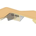 Outdoor Wooden Pergola With Curved Roof And Lattice Architectural Design