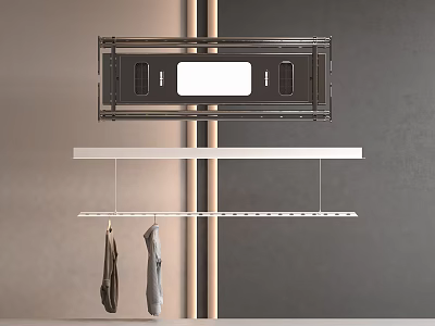 Modern Wall Mounted Clothes Hanger With Lighting And Hanging Rod For Clothes 3d model