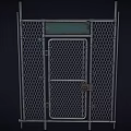 Industrial Chain Link Fence Gate With Metal Frame Lock And Mesh Design