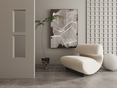 Modern single sofa single chair 3d model