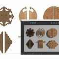 Chinese style handle door handle 3d model