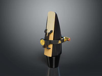 Professional Clarinet Mouthpiece With Wooden Body Metal Ligature And Adjustable Screws 3d model